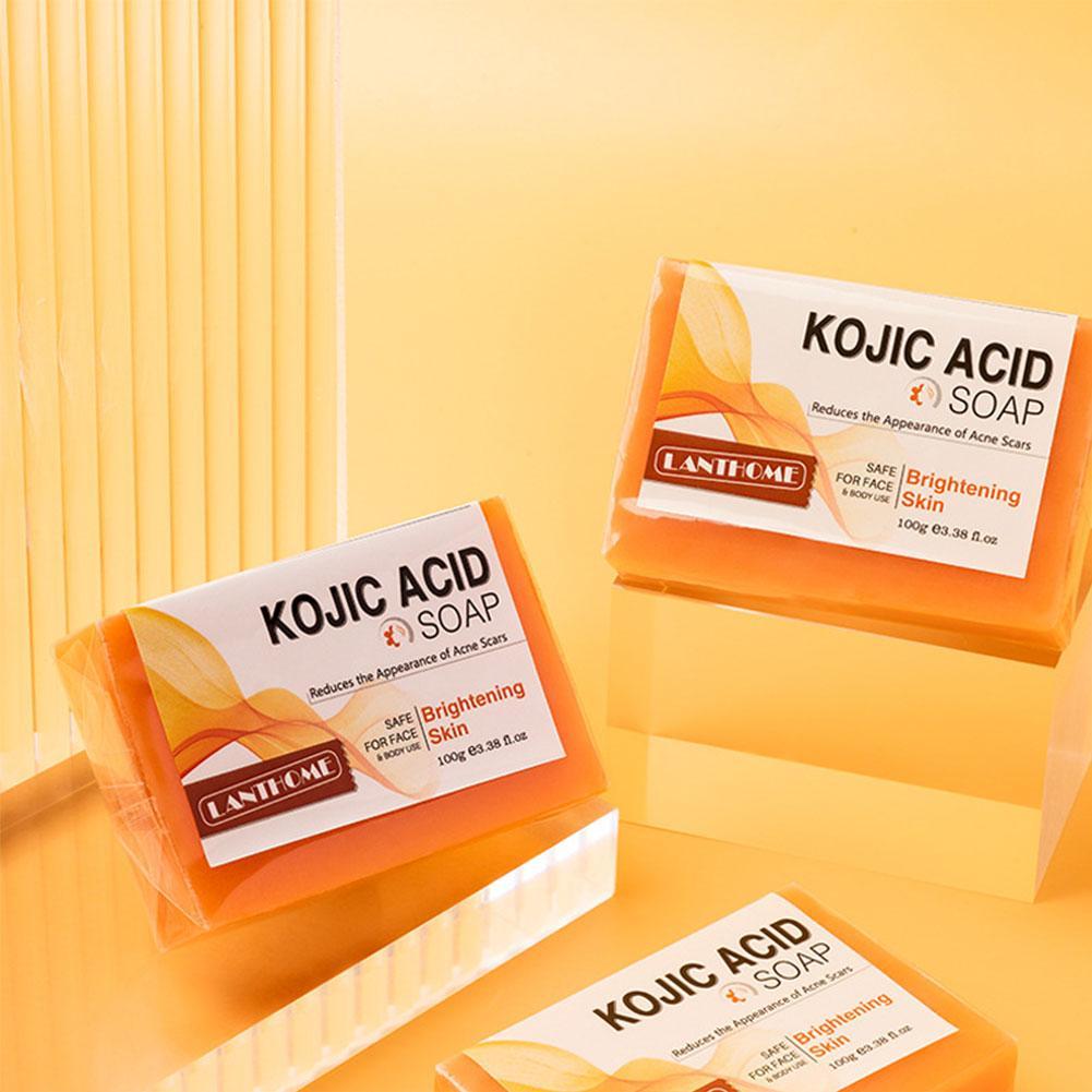 Kojic Acid Soap - Rengöringsmedel för huden, punktkorrektor för fläckar, borttagning av akneärr, handgjord tvål för rengöring, näring och blekning, behandling av akne.