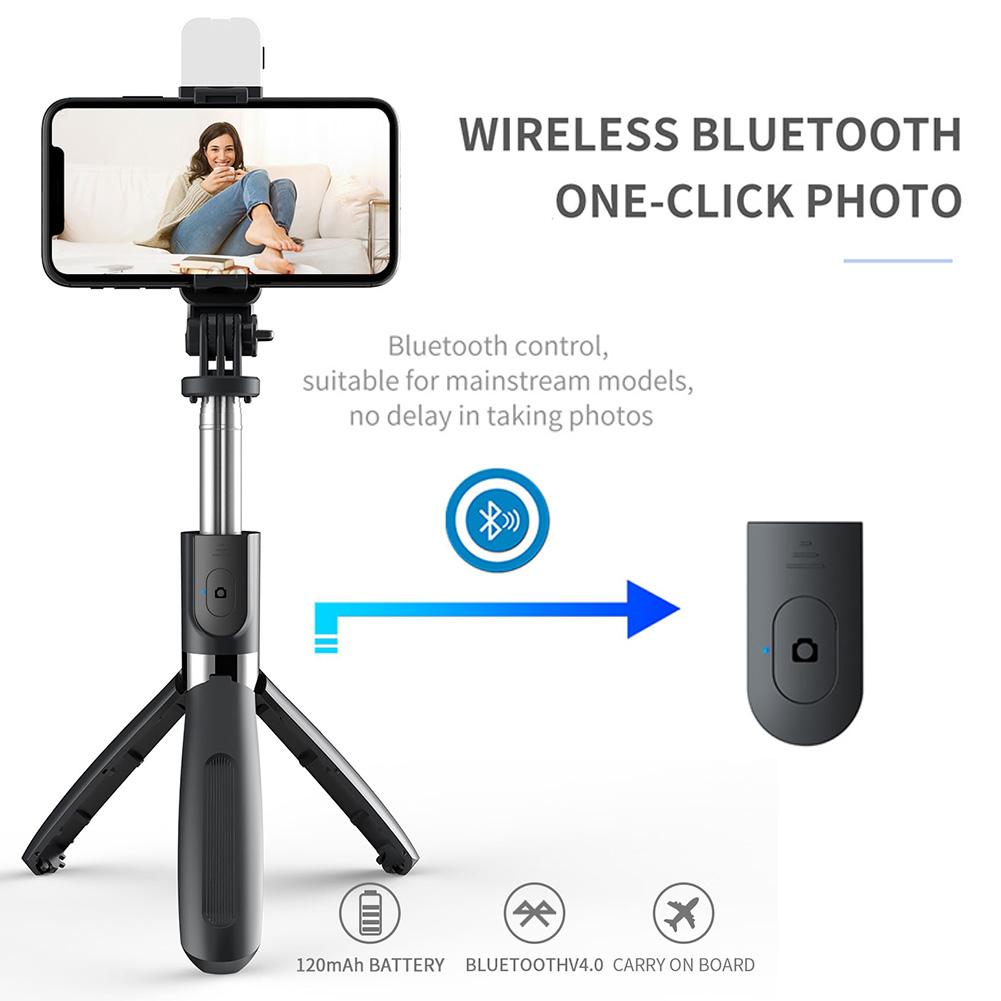 Bluetooth Trådlös Selfie Pinne med Timer & Fill Light