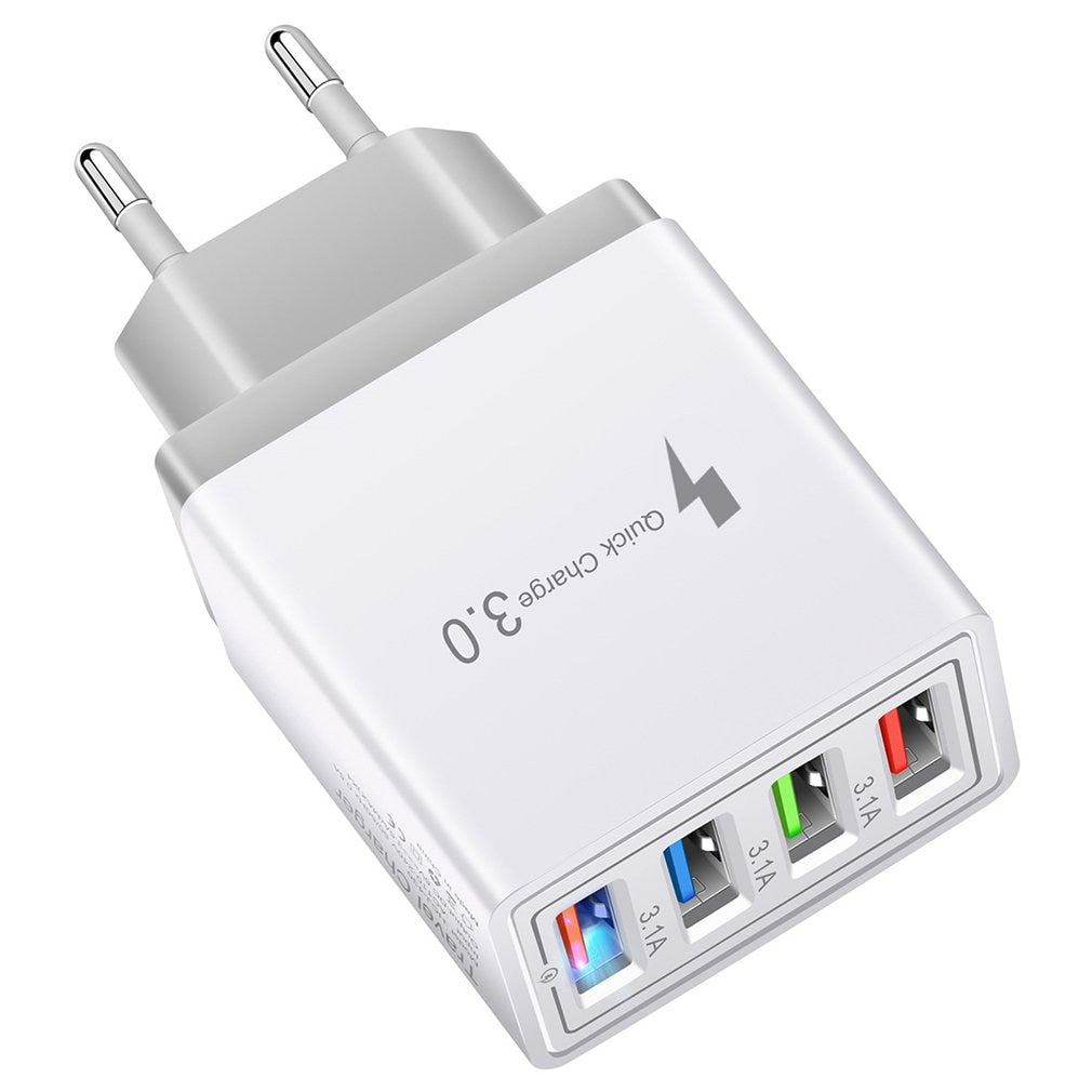 Multiport reseladdare med 4 USB Port, 3A