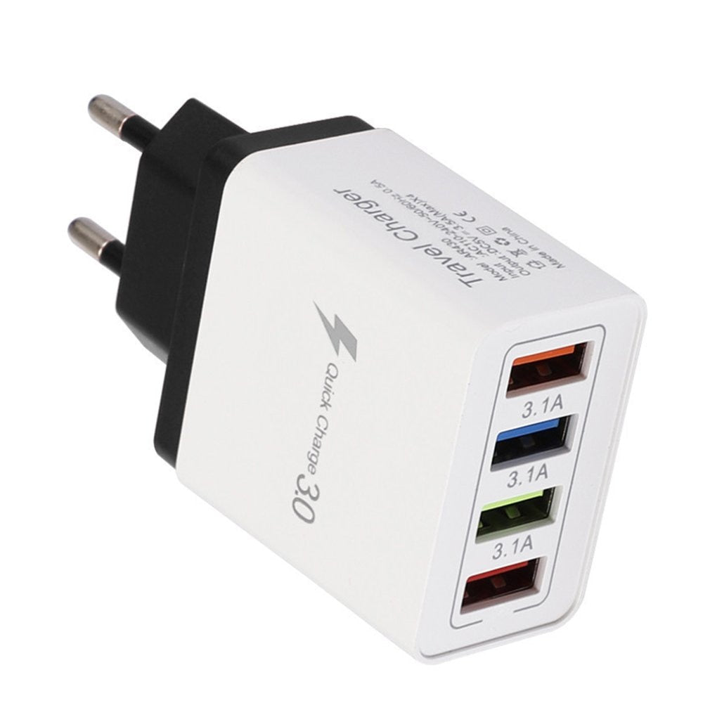 Multiport reseladdare med 4 USB Port, 3A