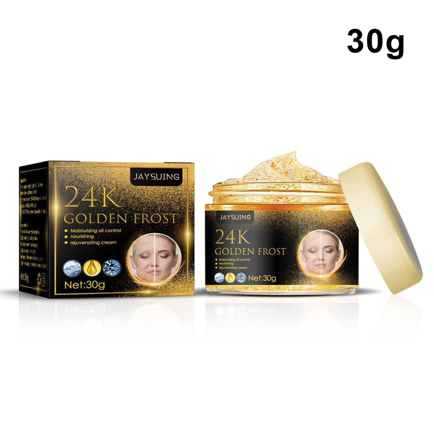 24k Face Cream - Instant Rynkor borttagning ansiktskräm - Hyaluronsyra hudvård uppstramande Anti Aging bleknar minskar fina linjer och återfuktar huden