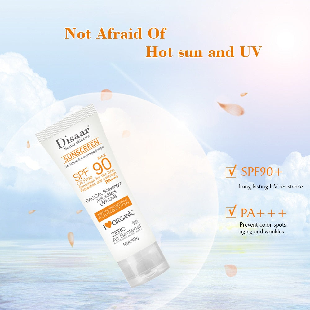 Solkräm för ansikte och kropp, vitgörande solkräm, solskyddsmedel för huden, skyddande solkräm, anti-sol ansiktsskyddskräm SPF 50/SPF 90.