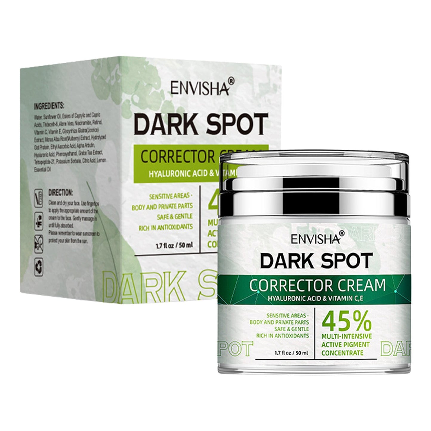 Envisha Dark Spot: Kräm och serum mot mörka fläckar, ger glans samt reparerar huden