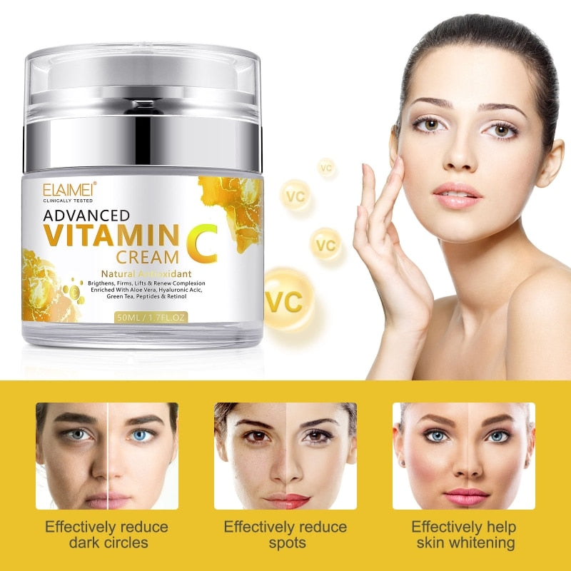 Vitamin C Face Cream: återfukta och bekämpa rynkor och få ljust, jämn och strålande hud, 50ml  – ELAIMEI