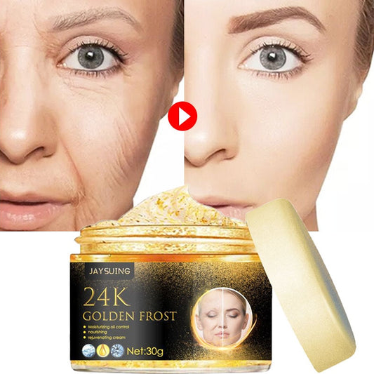 24k Face Cream - Instant Rynkor borttagning ansiktskräm - Hyaluronsyra hudvård uppstramande Anti Aging bleknar minskar fina linjer och återfuktar huden