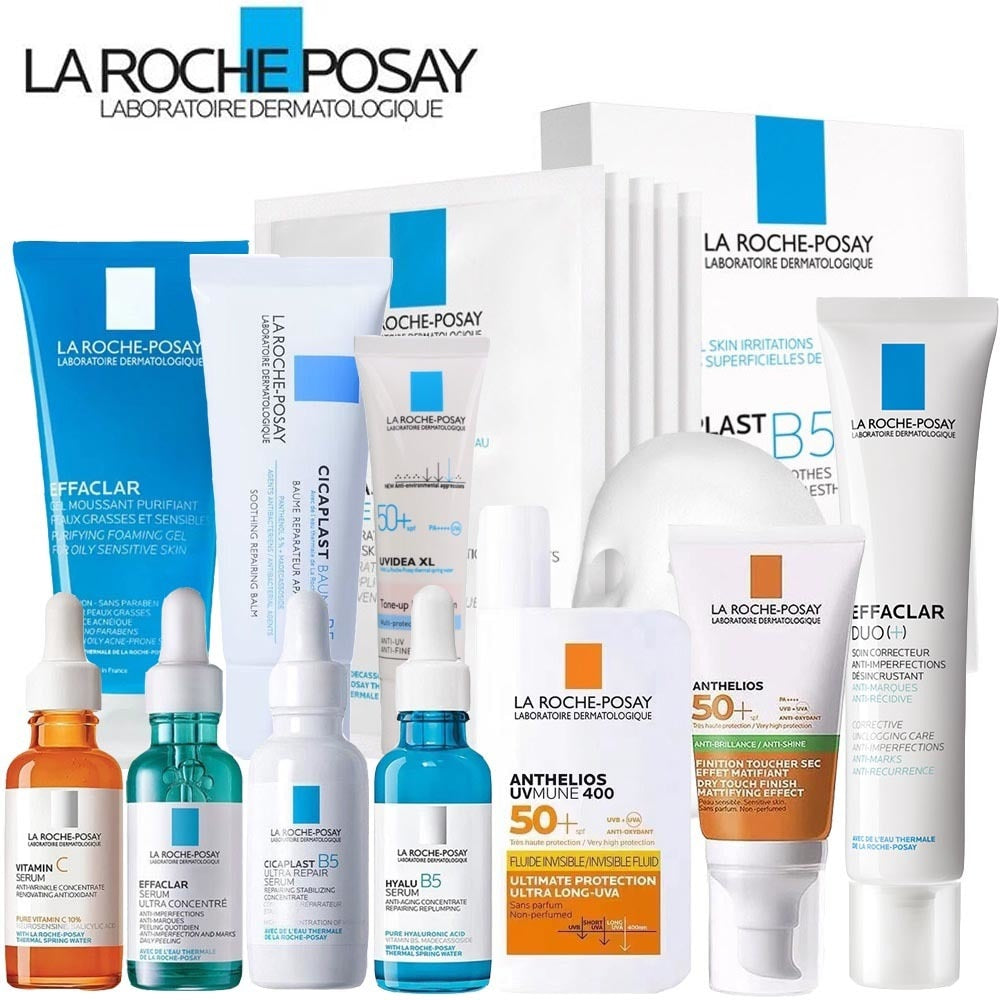 Original La Roche Posay Effaclar DUO/K+ Purifying Foaming Gel Cleanser/Sunscreen/B5/Series Repair Serum Mask Sensitive Skin Care